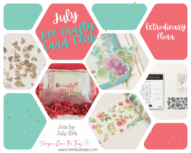 July bee crafty card club collage