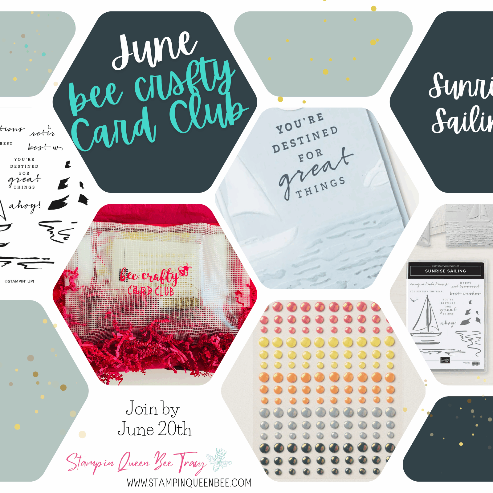 June bee crafty card club collage