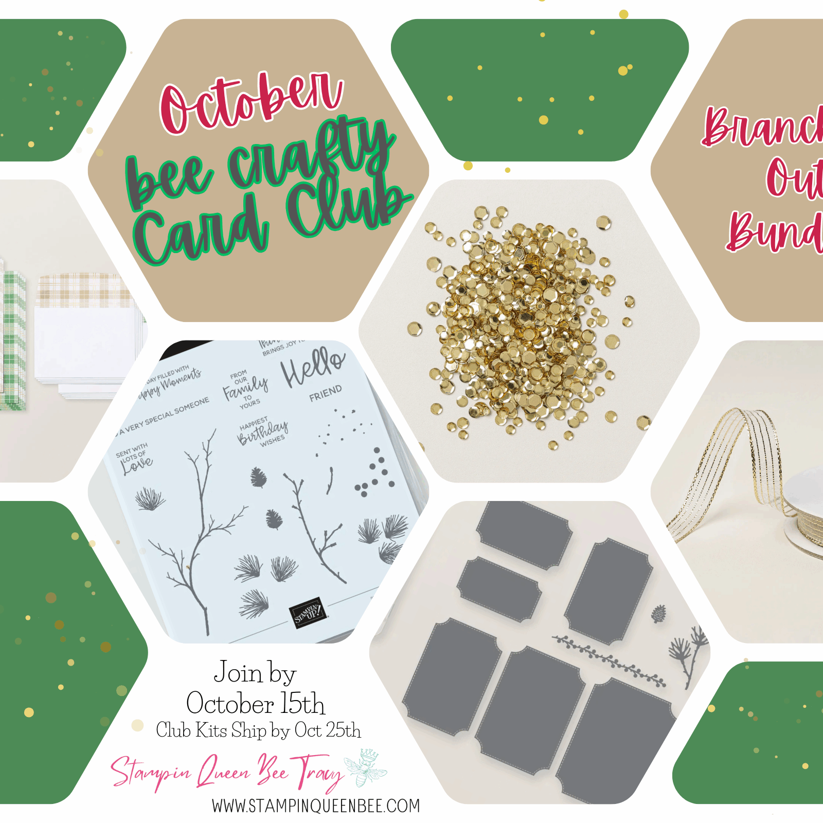 Oct bee crafty card club collage