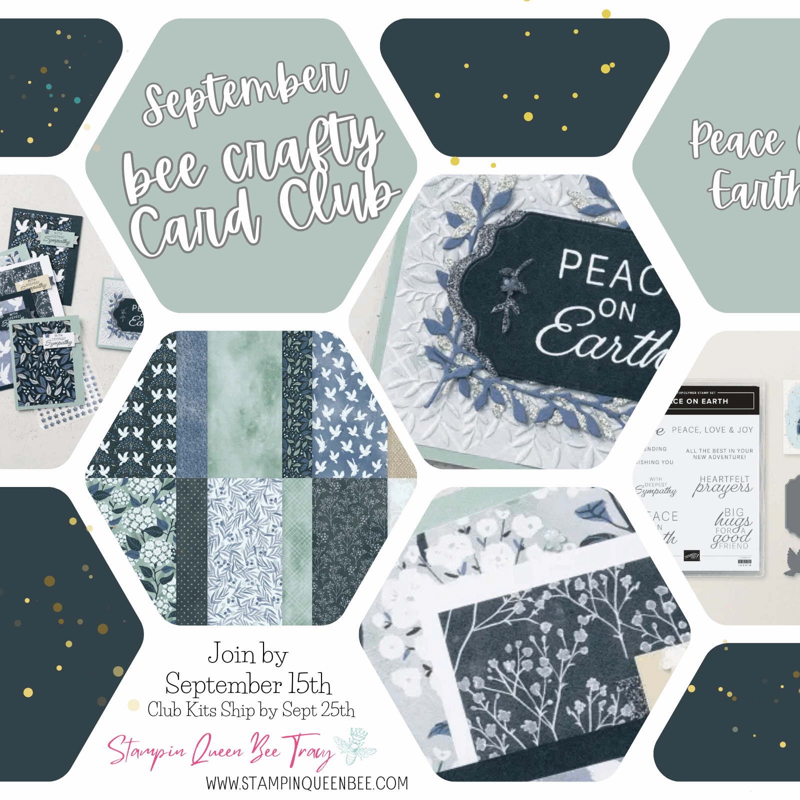 September bee crafty card club collage