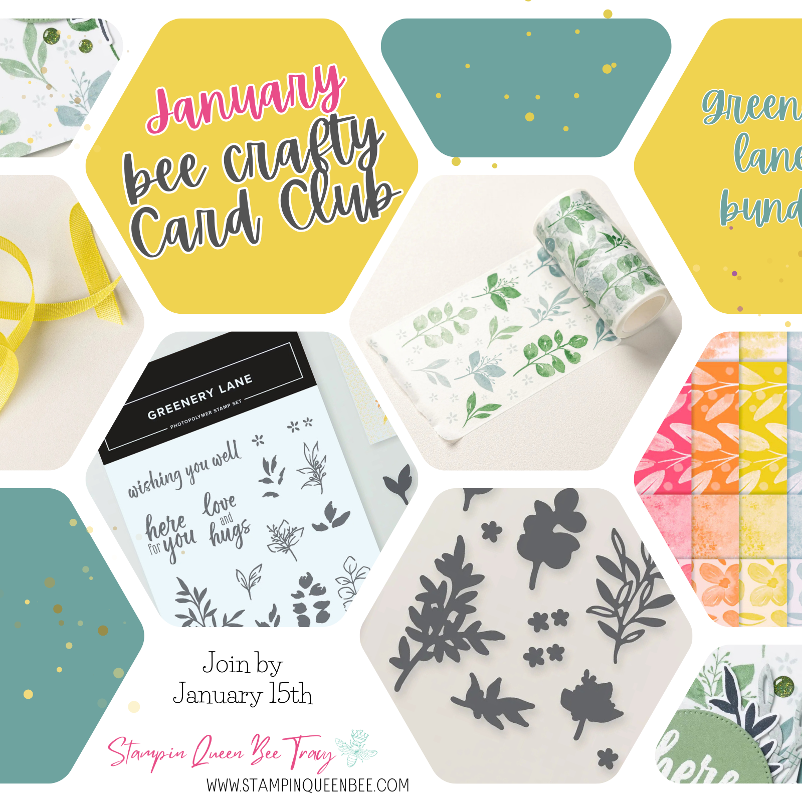 January bee crafty card club collage